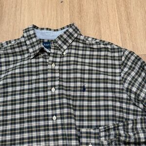 Ralph Lauren Men’s Plaid Button-Down Shirt in Navy, Green & Yellow size XL